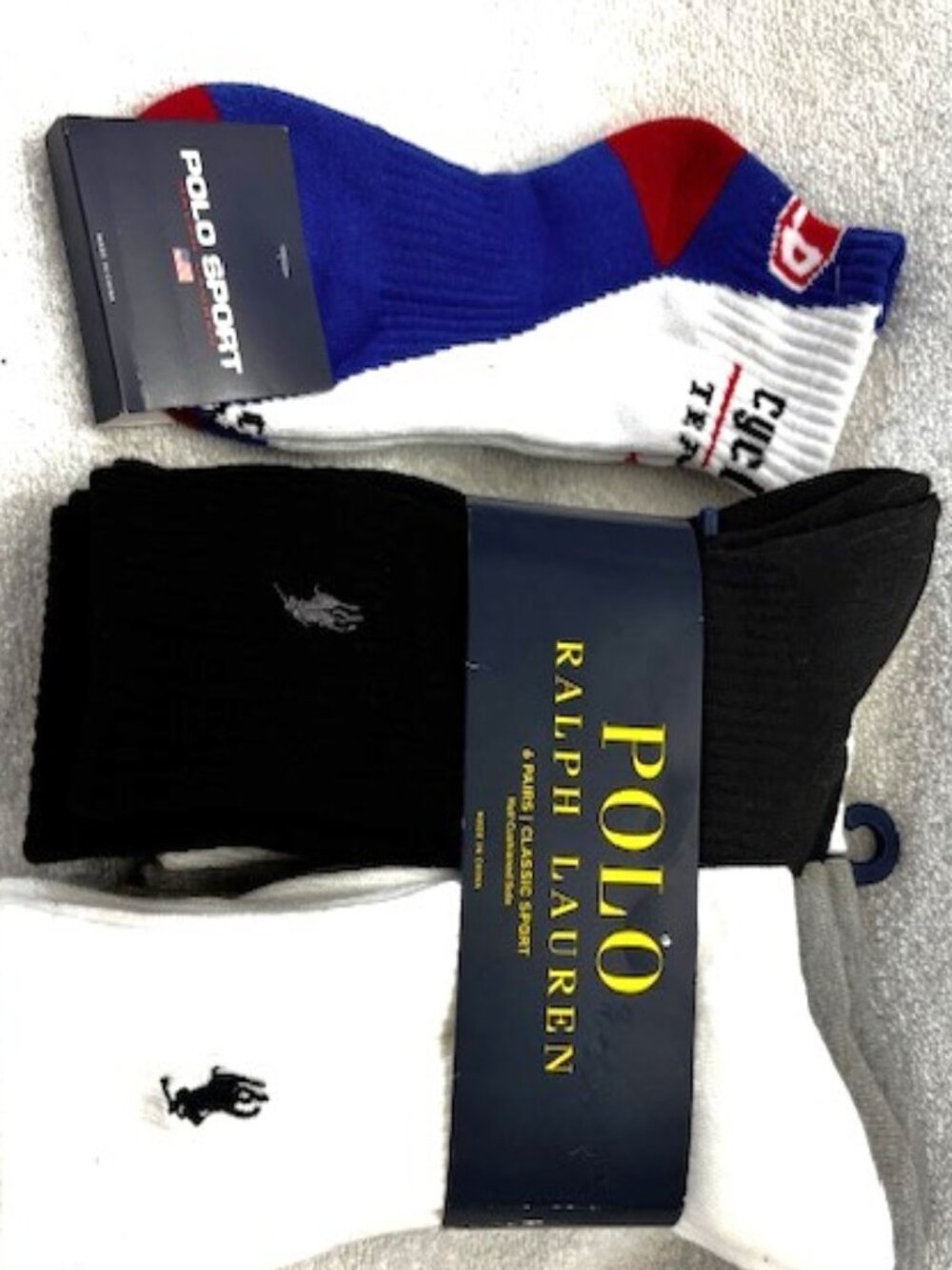 Polo 6 Classic Sport socks plus 1 Polo Sport Cycle Team socks NWT